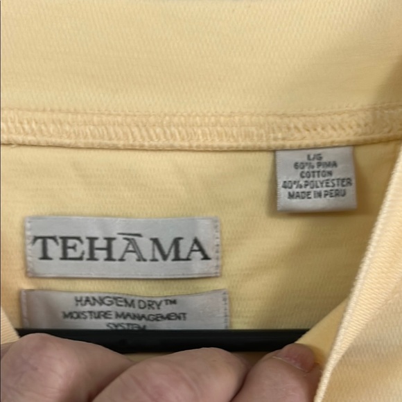 TEHAMA Yellow Short Sleeve Tee Casual Crew Neck - Picture 2 of 5